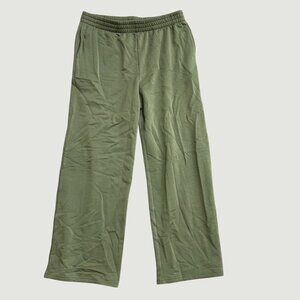 Max & Mia Women's XL Lightweight Wide-Leg Lounge Pants Olive Green M0511